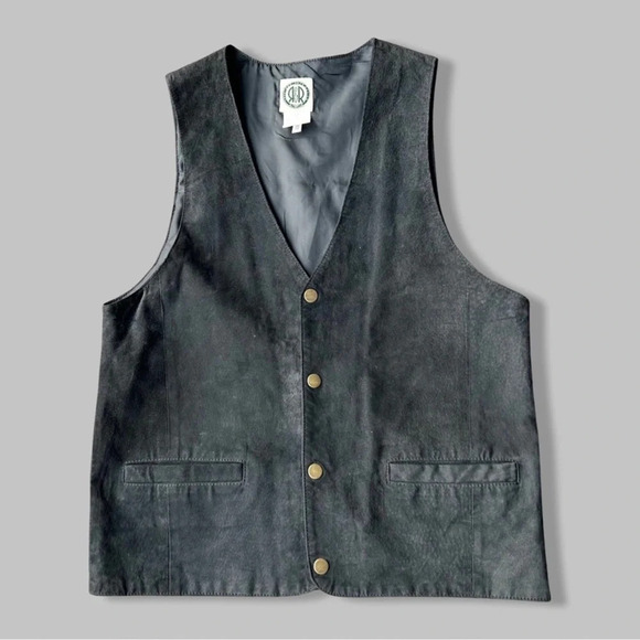 Vintage R&R Rest and  Relaxation Genuine Suede Leather Vest - Picture 1 of 10